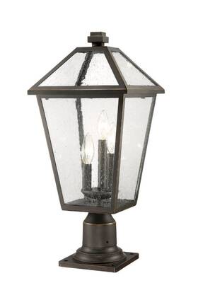 579phbr-533pm-orb Z-lite 579phbr-533pm Bronze Talbot 3-light 22 Inch H Outdoor Pier Mount Post Light