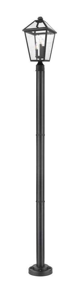 579phbr-567p-bk Z-lite 579phbr-567p Talbot 3 Light 100 Inch Tall Post - Black