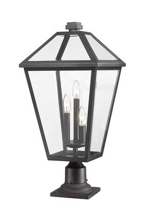 579phxlr-533pm-bk Z-lite Talbot 3-light Outdoor Pier Mounted Fixture Light In Black