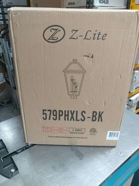 579phxls-bk Z-lite Outdoor Post Mount 3 Light Fixture With Beveled Glass In Black