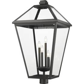 579phxlxr-bk Z-lite Talbot 4 Light 34.25 Inch Black Outdoor Post Mount Fixture