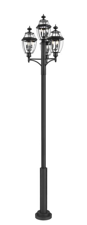 580phb-4-5010p-bk Z-lite 580phb-4-5010p Westover 12 Light 139 Inch Tall Post - Black