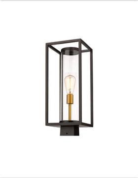 584phbs-dbz-obs Z-lite Dunbroch 1-light Outdoor Post Mount Fixture Light In Deep Bronze With