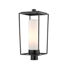 595phbr-bk Z-lite Sheridan 1 Light 22 Inch Outdoor Post Mount/round Black/white -