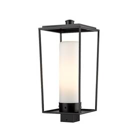 595phbs-bk Z-lite Sheridan 1 Light 22 Inch Outdoor Post Mount/square Black/white -