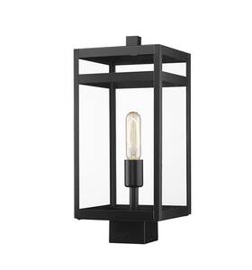 596phms-bk Z-lite 596phms Nuri 18 Inch Tall Outdoor Single Head Post Light - Black