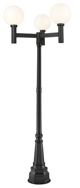 Z-lite 597bp3-564p-bk Z-lite 597bp3-564p Laurent 3 Light 108 Inch Tall Post - Black