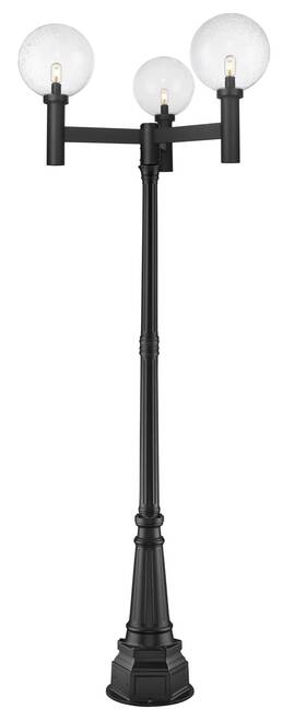 599bp3-564p-bk Z-lite 599bp3-564p Laurent 3 Light 108 Inch Tall Post - Black