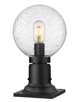 599phm-533pm-bk Z-lite 599phm-533pm Laurent 14 Inch Tall Post Light - Black