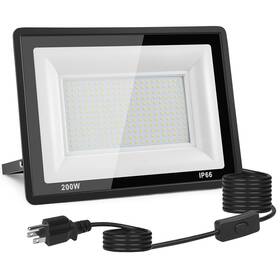 200w Zarovs 774494126293 Led Flood Light Outdoor 20000lm Work With Plug And Switch Ip66 Wa
