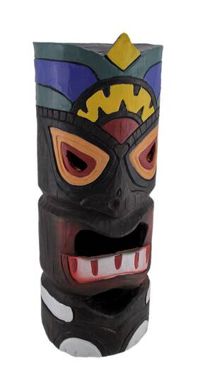 D-68507 Zeckos Scratch And Dent Colorful Tiki God Totem Statue 14 Inch