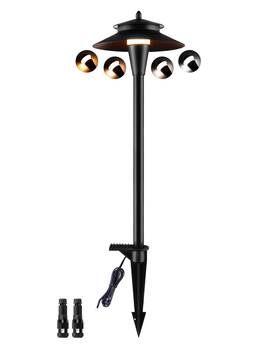 Zl-p12h5c-b Zestpatio 12v Led Pathway Lights 5w 2200k-5000k Black Adjustable Temp Pack Of 1