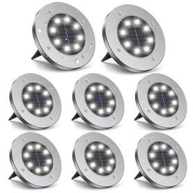 Zgwj 002128995888 Solar Ground Lights8 Led Disk Lights Upgraded Outdoor Garden Land