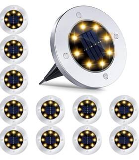 Zgwj 011583286899 Solar Ground Lights 8 Led Garden Disk Outdoor Waterproof