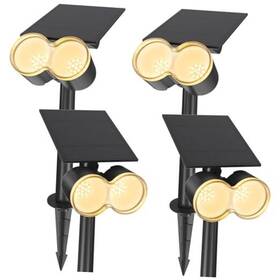 Tnx001-2700k-4-a Zhongshan Mingcai Intelligent Lighting Technology Co. Ltd. Solar Spot Lights Outdoor 3 Modes 360 Horizontal 4 Pack Warm White