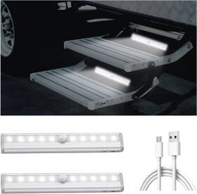 Ziciner-356rsl Ziciner 2pcs Motion Activated Rv Step Lights 10 Led Charging Models Movable Hig