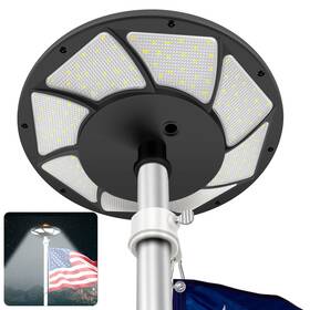 Zioti 717981134807 Solar Flag Pole Light 176 Led 880 Lumens Powered Flagpole Lights