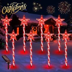 Vi-sl-40 Zivasa Solar Christmas Lights Outdoor 8 Pack 2200mah Xmas Decorations Star Li