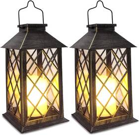 Zr-201 Zorui Shymery Solar Lantern Outdoor Garden Hanging Lanterns 2 Pack 14 Inch Lasts 3x Lo