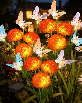 Zpqbeye 744759143020 Solar Garden Lights Outdoor Waterproof Decorative 3 Pack Swaying Butterfly Light
