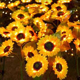 Bahus-gs110241-03fba Zpshyd Solar Sunflower Lights Waterproof Outdoor Garden 12 4pcs 3 Heads