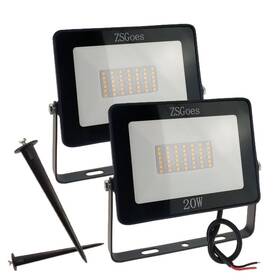 G12-60 Zsgoes 2 Pack 20w Watt Warm White Led Flood Light Outdoor Waterproof Ip65 Wall