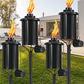 Zsmaiku 711523838932 Home Garden Torches For Outside Set Of 4 16 Oz Outdoor Metal Torch To