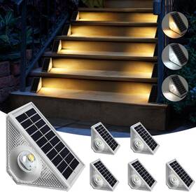 Fl07-t6 Zsyiqixi Solar Step Lights Outdoor Waterproof 6 Pack Triangle Led Deck Ip65 Wate
