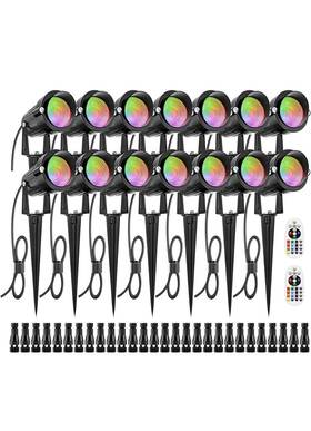 14rgb12w Zuckeo 14 Pack 12w Rgb Landscape Lights Dc/ac 12-24v Low Voltage Led