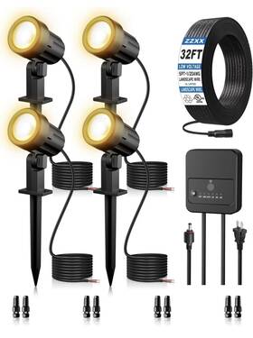 Dsta03 Zzxx All-in-one Led Landscape Lighting Kit 4-pack Low Voltage Lights