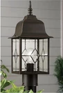 Portfolio Outdoor Post Light Bronze Lantern 17 Seeded Glass Fixture New In Box. Fixed Price $38.69.