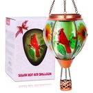 Cardinal Glass Solar Hot Air Balloon Lantern W/ Flame Effect Outdoor Hanging Lig. Fixed Price $38.98.