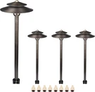 Solid Brass Low Voltage Landscape Lighting Pathway Lights (8.25" Shade, 22". Fixed Price $396.99.