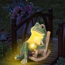 Garden Statue Frog Outdoor Decor Figurine Lights Patio Yard Lawn Ornament. Fixed Price $11.31.
