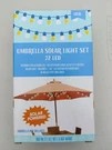 Mainstays 72-COUNT Solar Powered Warm White Led Patio Umbrella Light Set. Fixed Price $24.99.