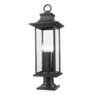 Z-lite Tiberius 4LT 27" Outdoor Pier Mount/round, Black/seed 5017PHBR-533PM-BK. Fixed Price $324.70.