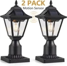 2X Solar Post Lights Outdoor, Aluminium With Pier Mount Base For Yard Garden. Fixed Price $39.99.