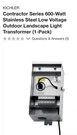 Kichler 15CS600SS - Contractor Series Watt Transformer Landscape 12 Volt. Fixed Price $298.88.