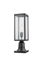 Globe Outdoor Modern Black Matte Post Light 20" Hardwired Metal Glass. Fixed Price $29.99.
