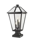Talbot 3-LIGHT Outdoor Pier Mounted Fixture In Black. Fixed Price $442.00.
