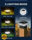 Moon-de-age 8 Pack Solar Fence Post Lights Black 4X4 Waterproof Led. Fixed Price $176.99.