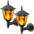 Dynaming 2 Pack Solar Flame Wall Lanterns Outdoor, Powered Mounted Sconce. Fixed Price $31.57.