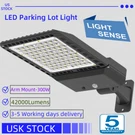 300W Led Parking Lot Light Commercial Shoebox Pole With Built-in Photocell. Fixed Price $109.10.