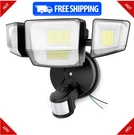 Onforu 90W 10000LM Led Motion Sensor Outdoor Flood Light, 4-HEAD, 6500K Black. Fixed Price $49.85.
