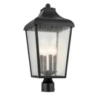 Kichler Forestdale Light Outdoor Post Lantern, Black/clear Seeded - 49739BKT. Fixed Price $389.99.