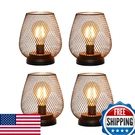 Trirocks Set Of 4 Battery Operated Lamp Led Table Lantern, Metal Cage Cordless. Fixed Price $105.45.
