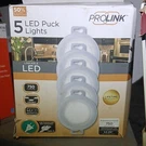 Jasco Led Puck Light Linkable 5-PACK White Indoor 750 Lumens Model 65018-1. Fixed Price $21.00.