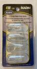 4-PACK Of Malibu Wedge Base Clear Bulbs ML4W4C New In Package!. Fixed Price $5.20.