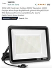 Yanycn 300W Led Flood OUTDOOR,2000W Equivalent 5000K Daylight White Super. Fixed Price $69.99.