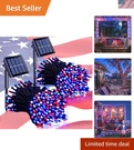 Pack Red White And Blue Solar Lights, 200LED 75.5FT Patriot String Li.... Fixed Price $44.45.